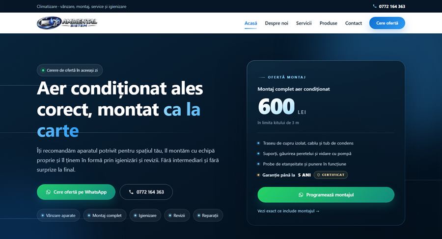 Modelul de site Ambiental Sistem — aer conditionat