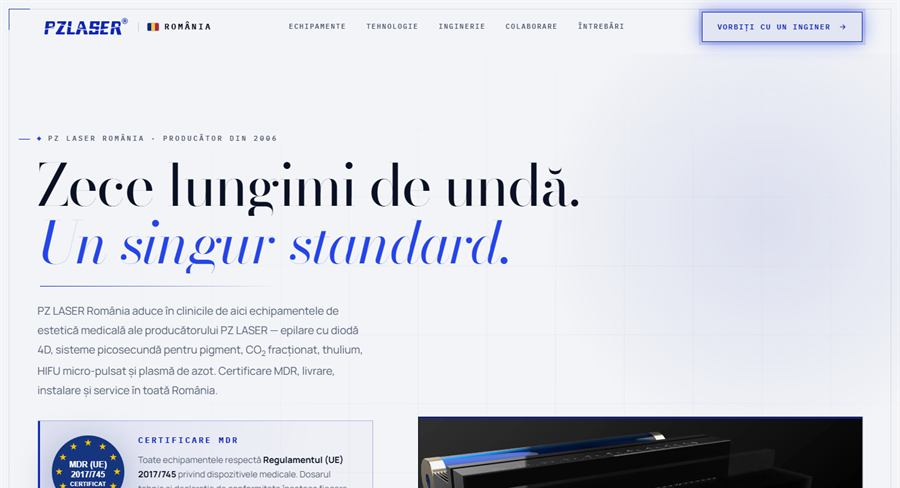 Modelul de site PZ LASER Romania